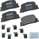 Bendix Priority1 CFC835 Ceramic Rear Brake Pads for Lexus ES300 2001-2000, Scion tC 2010-2005, Toyota Camry 2001-2000