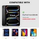 Case for iPad Pro 11 inch Case M5/M4 (2025/2024) with Pencil Holder, 2 in 1 Detachable Trifold Sliding Cover with Clear Hard Back Shell, Supports Pencil Pro Charging, Gray