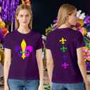 New Orleans Shirts for Women Fat Tuesday T-Shirt Holiday Party Tee Tops (Purple, M)