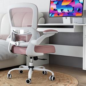 TRALT Office Chair - Ergonomic Desk Chair with Adjustable Lumbar Support, Mesh Computer Chair, Executive Chairs for Home Office Comfortable Lumbar Support , Pink 