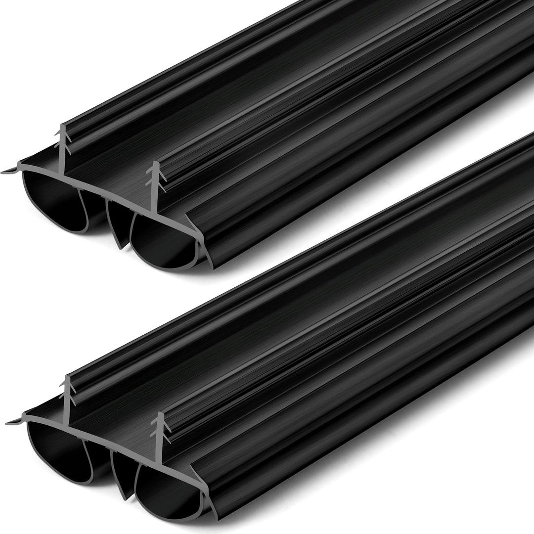 2 Pcs 32" Double Bubble Kerf Door Sweep Kit Bottom Door Seal Weatherstrip