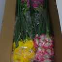 16PCS Artificial Fake Outdoor Flowers Plants, Faux Silk Realistic Morning Glory Floral Arrangement Planter UV Resistant for Porch Patio Window Box Balcony Garden Decor (Wheat Ears 4 Colors)