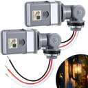 2 Pack Photocell Sensor for Outdoor Lights, 120VAC 50/60 Hz Photocell IP54 Waterproof, Swivel Mount Photocell, Dusk to Dawn Sensor Photoelectric Switch for Back Yard Lightening