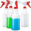SUPER+ 4 Pack Plastic Spray Bottles 24 OZ  Leak Proof, Adjustable Nozzle, Empty Spray Bottles For Cleaning Solutions, Plants, Pet, Or Diy Spray Bottle (4)