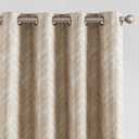 jinchan Taupe Printed Curtains 84 Inch Length 2 Panels Modern Jacquard Curtains with Herringbone Geometric Zigzag Pattern Room Darkening Drapes for Living Room Bedroom Grommet Top Window Treatments
