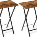 Acovy TV Tray Table Set of 2, TV Dinner Tray, Folding Table, Foldable TV-Trays, Side Table for Bed, Couch, Portable and Small Easy to Move (Brown)