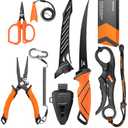 KastKing SteelStream Fishing Tool Set, Fishing Gear - Corrosion Resistant Fishing Pliers, Fillet Knife, Fishing Scissors, Fish Lip Gripper, Multi-Functional Jaw, Fishing Gifts for Men