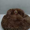PetJett Calming Dog Bed for Small Dogs 23" Donut Dog Beds, Anti-Slip & Washable Fluffy Plush Faux Fur Pet Bed, Anti-Anxiety Premium Comfort Round Puppy Bed, Fits Dogs up to 25 lbs, Brown, Small