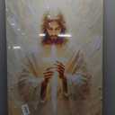 Jesus Canvas Wall Art Christian Cross Wall Decor Pictures God Painting Divine Mercy Poster Print for Church Prayer Room Living Room Decoration, 36"L x 24"W