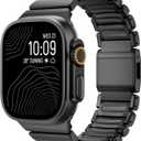 Luxury Titanium Silicone DualLayer Link Bands Compatible with Apple Watch Band Ultra 3/2/1 49mm 46mm 45mm 44mm 42mm, Men Women Magnetic Clasp Metal Bracelet for iWatch Series 11 10 9 8 7 6 5 4 SE (BlackBlack, 49mm/46mm/45mm/44mm/42mm(Series 3))