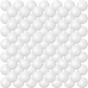 Hanaive 100 Pack Table Tennis Balls Multi Colored 40mm Plastic Balls Bulk Washable Small Game for Carnival Pool Games, Party Decoration Pet Toy (White)