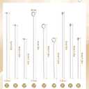 FIVEIZERO 900 PCS Eye Pins and Flat Head Pins for Jewelry Making, Metal Eyepins, Headpins & Ball Head Pins for DIY Earrings, Necklaces, Bracelets, Pendants, 1.2", 1.6", 2", Gold & Silver