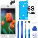 Brinonac Screen Replacement for iPhone 6s Plus 5.5 inch LCD Digitizer Touch Screen LCD Replacement Screen Frame Assembly Full Set with Tools and Screen Protector (White)