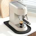 Silicone Coffee Mat,15.8"x 7.8"in Bar Mat for Countertop,Heat-Resistant,Non-Slip,Leak-Proof,Fit for Coffee Maker/Espresso Machine-Black