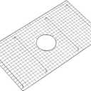 27.5 in. x 15.5 in. Centre Drain Sink Protector with Supersoft Silicone Feet in 304 Grade Stainless Steel