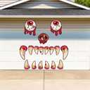 7 x ceiba tree Halloween Monster Face Trunk or Treat Car Decorations Kit for SUV Scary Creepy Decor Garage Door Outdoor Decor Stickers