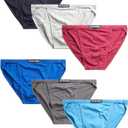 2 x U.S. Polo Assn. Mens Bikini Underwear - 6 Pack Cotton Blend String Classic Stretch Mens Brief with Contour Pouch (XXXL)
