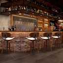 Counter Height Bar Stools Set of 2 24" Leather Bentwood Barstools Swivel