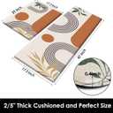 Kitchen Mats for Floor 2 PCS, Anti Fatigue Mat Set, Boho Cushioned Non Slip Waterproof Kitchen Rugs, Wipe Clean PVC Leather Runner for Sink, Laundry, Office, Kitchen Decor 17"x47"+17"x29", Brown, 17.3 X 47 Inch + 17.3 X 29 in