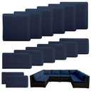 Thankyall 14 Piece Outdoor Patio Cushion Covers Replacement, Couch Cushions Covers with Zippers, Waterproof Patio Furniture Cushion Slipcovers for Couches,Outdoor Patio Furniture (Dark Blue)