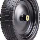 4.00-6 Flat Free Solid Polyurethane Tire and Wheel 1 Pc, 13 Inch PU Airless Tires Replacement with 5/8" Ball Bearings, Easy Fit for Lawn Garden Carts, Hand Trucks, Generators More, 1 Pack