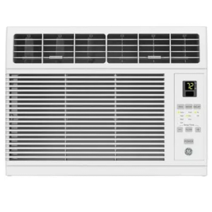 GE Electronic Window Air Conditioner 6000 BTU, Efficient Cooling for Smaller Areas Like Bedrooms and Guest Rooms, 6K BTU Window AC Unit with Easy Install Kit, White