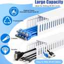 ZhiYo 2x2in Professional Server Rack Cable Management Raceway, Cable Raceway Kit, Electrically Safe PVC Open Slot Wire Cover, Cord Hider for Under Desk/Computer/Network Cords White