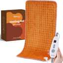 Bearhug Large Heating Pad for Back/Period Cramps/Neck/Shoulders/Knees, Soothing Warmth for Relaxation and Pain Relief, 6 Heat Levels 2H Auto-Off, ETL Certified (Warm Orange, 17" x 33")
