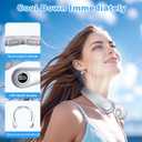 Portable Neck Fan that Blow Cold Air, LED Display, Rechargeable Hands-Free Wearable Cooling Personal Fan, 5 Speed, Neck Support, Bladeless Neck Air Conditioner, Gifts for Women/Men, Hot Flashes