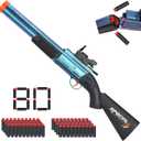 Realistic Toy Shotgun Suitable for Nerf Gun's Dart - with Double Barreled Shooting, Sight, 40 Soft Darts, 40 Suction Cup Dart, Foam Blasters Hunting Rifle Toy Gun for Kids Outdoor Play Shooting Game