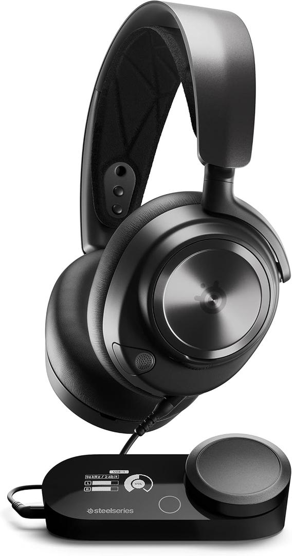 SteelSeries Arctis Nova ProMulti-System Gaming Headset - Premium Hi-Fi Drivers - Hi-Res Audio - 360 Spatial Audio - GameDAC Gen 2 - ESS Sabre Quad-DAC - Stealth Retractable Mic - PC, PS5, PS4, Switch