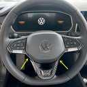 Sport Style Carbon Fiber Print Steering Wheel Cover Trim for VW Volkswagen Atlas 2021-2025 Atlas Cross Sport Taos Jetta 2022-2025