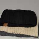 MUTKIS Winter Headbands for Women 3 Pack, Ear Warmers for Women Headband Wool Knit Thick Fleece Lined, Cold Weather Warm Ear Muffs(Black&Beige&Dark Gray)