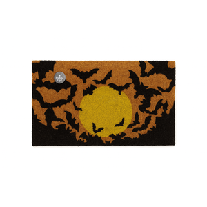 Halloween Bats Night Coir Doormat, 18x30 inches, Non-Slip, UV-Resistant Ink, Perfect for Entryway and Porch