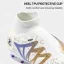 KELME Flash Laceless Soccer Cleats Men High-Tops Lightweight Soccer Shoes Outdoor Unisex Adult Youth Artificial Multi Ground (6.5, White Gold)