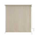 sunoff Outdoor Roller Shades for Porch, Cordless Patio Roller Up Blinds with Shade Cloth for Gazebo Pergola Balcony Backyard, 2 Poles & 1 Fabric, Sesame, 72" Wx96 H