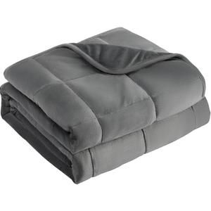 L'AGRATY Weighted Blanket - 48"x72" 15lbs Soft Breathable Heavy Blanket Minky Material with Glass Beads for Adult All-Season Summer Fall Winter Soft Thick Comfort (Graphite Grey)