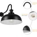 Outdoor Barn Light,16 Inch Dome Outdoor Wall Sconce Farmhouse Exterior Wall Mount Light Vintage Wall Lighting Fixture Industrial Black Wall Lantern for Porch, Entryway, Garage, 3 Pack, Large