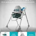 Foldable Shower Chair with Commode for Seniors, 400 lb, Blue | Bath chair and Bedside Commode Use, 11L Bucket, 5 Height Levels, 5.9 in Fold, Aluminum Frame