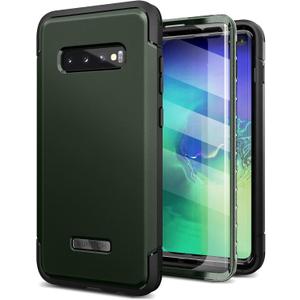 SURITCH for Samsung Galaxy S10 Plus Case, [Built-in Screen Protector] 360 Full Protection Military Grade Shockproof Rugged Bumper Thick Protective Phone Cover for Samsung S10 Plus 6.4 Inch - Green