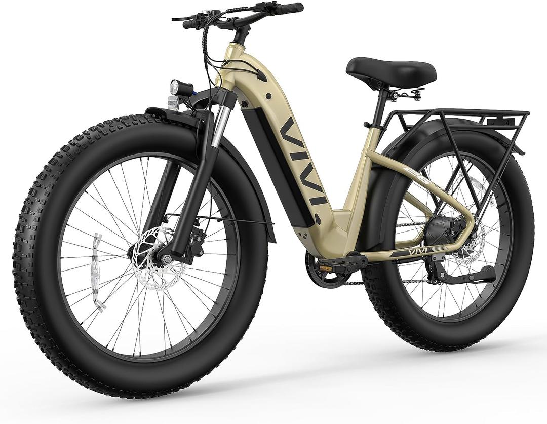 Vivi ACE07 Electric Bike for Adults, 26" x 4.0 Fat Tire Ebike, 750W Motor Electric Bike, 19.8MPH Ebikes for Adults with 48V 720WH Removable Battery, 7 Speed, SGS Certified to UL2849 and UL2271
