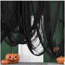 AOYOO Black Creepy Cloth 8.75 Yards x 85" with Fabric Scary Spooky Gauze Halloween Decorations for Haunted House Horror Decor Home Yard Indoor Outdoor Office Wall Vampire Zombie Theme Party Supply, Set of 2
