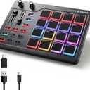 Donner MIDI Pad Beat Maker Machine Professional, Drum Machine with 16 Beat Pads, 2 Assignable Fader & Knobs and Music Production Software, USB MIDI Controller with 40 Courses, STARRYPAD