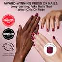 Glamnetic Press On Nails - Extra Short Fake Nails | Glossy Dark Maroon Press On Nails, Salon Quality Kit with Glue | Berry Baby - 30 Nail Set in 12 Sizes
