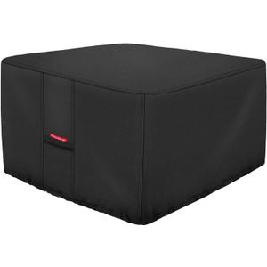 Porch Shield Fire Pit Cover - Waterproof 600D Heavy Duty Fade Resistant Square Patio Fire Pit Table Cover Black - 36 x 36 inch