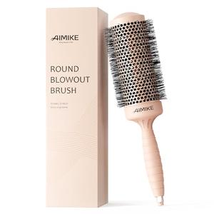 AIMIKE Round Brush for Blow Out, Extra Long Round Hair Brush w/Nano Thermal Ceramic & Ionic Tech, for Blow Drying & Styling, Curling and Shine - Barrel 2.1 inch