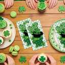RiVolTa St Patricks Day Napkins - 100 Pcs Green Shamrock Lucky Clover Napkin Disposable Paper Cute Mouse Guest Cocktail Beverage Party Supplies Irish Holiday Dinner Decorative Table Home Kitchen Decor