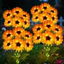 Solar Garden Lights Outdoor, 4 Pack Sunflower Lights with 24 Sunflower, Waterproof 60 Led Garden Fall Decor, Gifts for Mom Grandma, Decorative Solar Flowers for Pathway Patio Yard Flowerbed Decoration