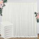 30 ft x 10 ft Wrinkle Free Ivory Backdrop Curtain for Wedding Parties, Polyester Ivory Photo Backdrop Drapes 6 Panels 5x10ft for Baby Shower Photoshoot Engagement Birthday Party Photography Background
