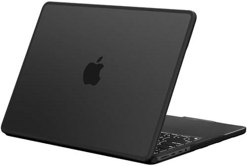 BlueSwan Anti-Cracking Hard Shell Case Compatible with MacBook Pro 14-inch 2025 2024-2021 Release M4 M3 M2 M1 Pro/Max Chip, Anti-Fingerprint Soft TPU Bumper, Frosted Black